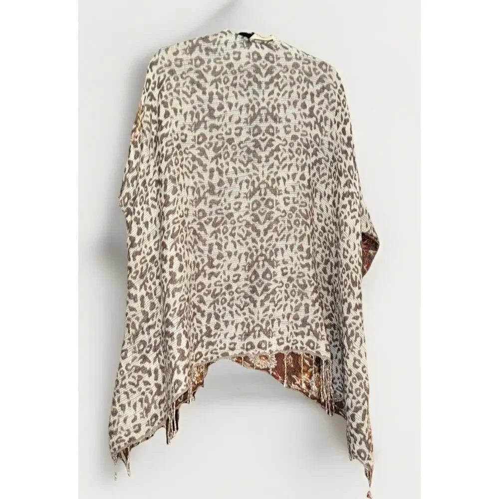 Soft Surroundings Pasha Pumpkin Wool Leopard Print Cardigan Womens Sz X/XL - Picture 2 of 7